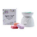 Aromacandela Ceramică cu Pastile de Ceară din Soia, 4 Arome Incluse