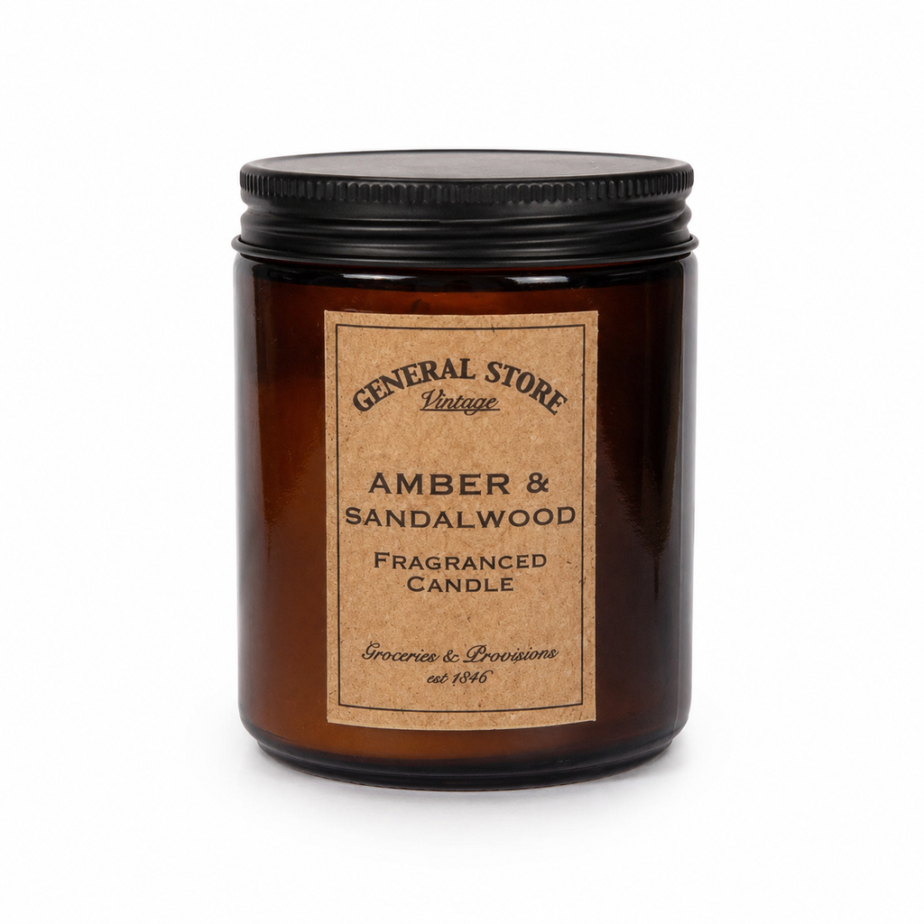 Lumânare Parfumată Premium General Store în Borcan de Sticlă Retro