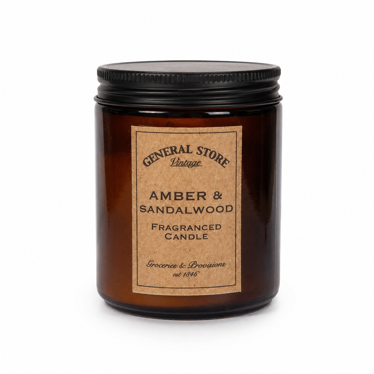 Lumânare Parfumată Premium General Store în Borcan de Sticlă Retro