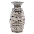 Vază Ceramică de Masă Lombok Crem cu Modele Contemporane, Pictată Manual