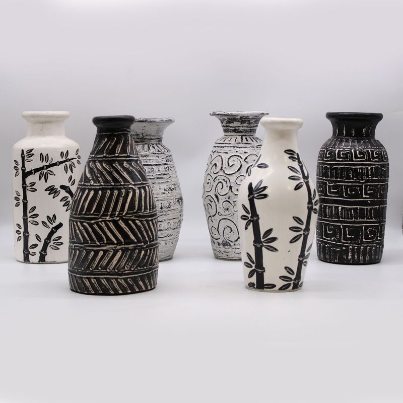Vază din Ceramică - Motiv Grecesc - Ciocolată