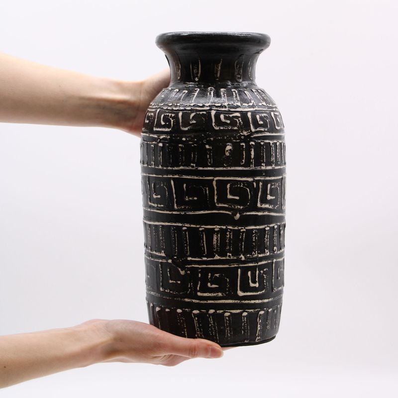 Vază din Ceramică - Motiv Grecesc - Ciocolată