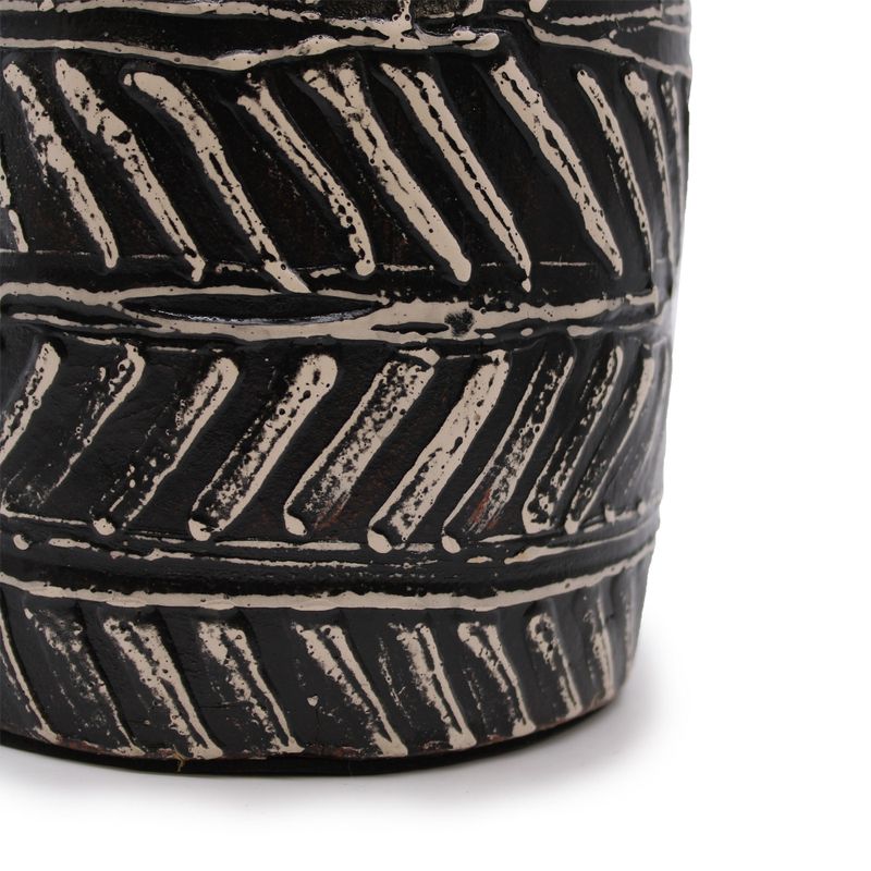 Vază din Ceramică - Motiv Grecesc, Conic - Ciocolată