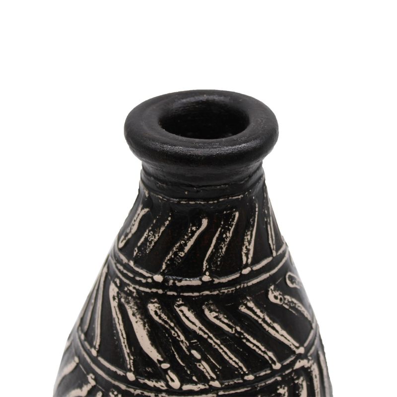 Vază din Ceramică - Motiv Grecesc, Conic - Ciocolată
