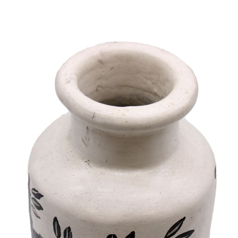 Vază din Ceramică - Motiv Bambus, Pătrat - Natural