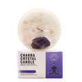 Lumânare Chakra din Ceară de Soia cu Ametist și Cuarț Roz - Chakra al Treilea Ochi, 17h