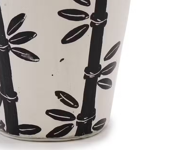 Vază din Ceramică - Motiv Bambus, Natural