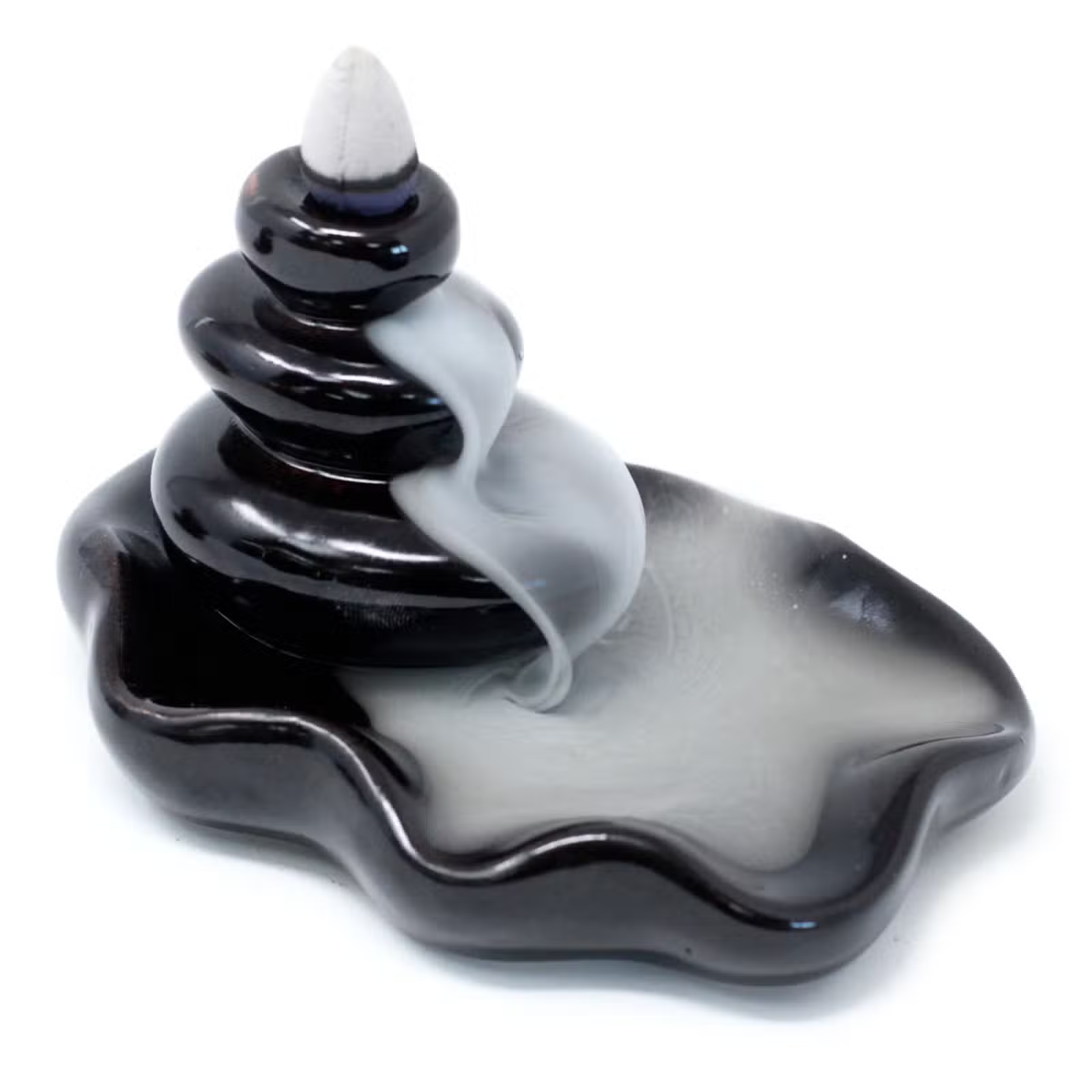 Suport pentru Conuri Parfumate Fum Curgător din Ceramică - Pietre Mari