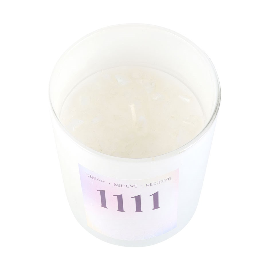 Lumânare Parfumată Ingerilor 1111 cu Cristale Opalit, Lavandă și Patchouli