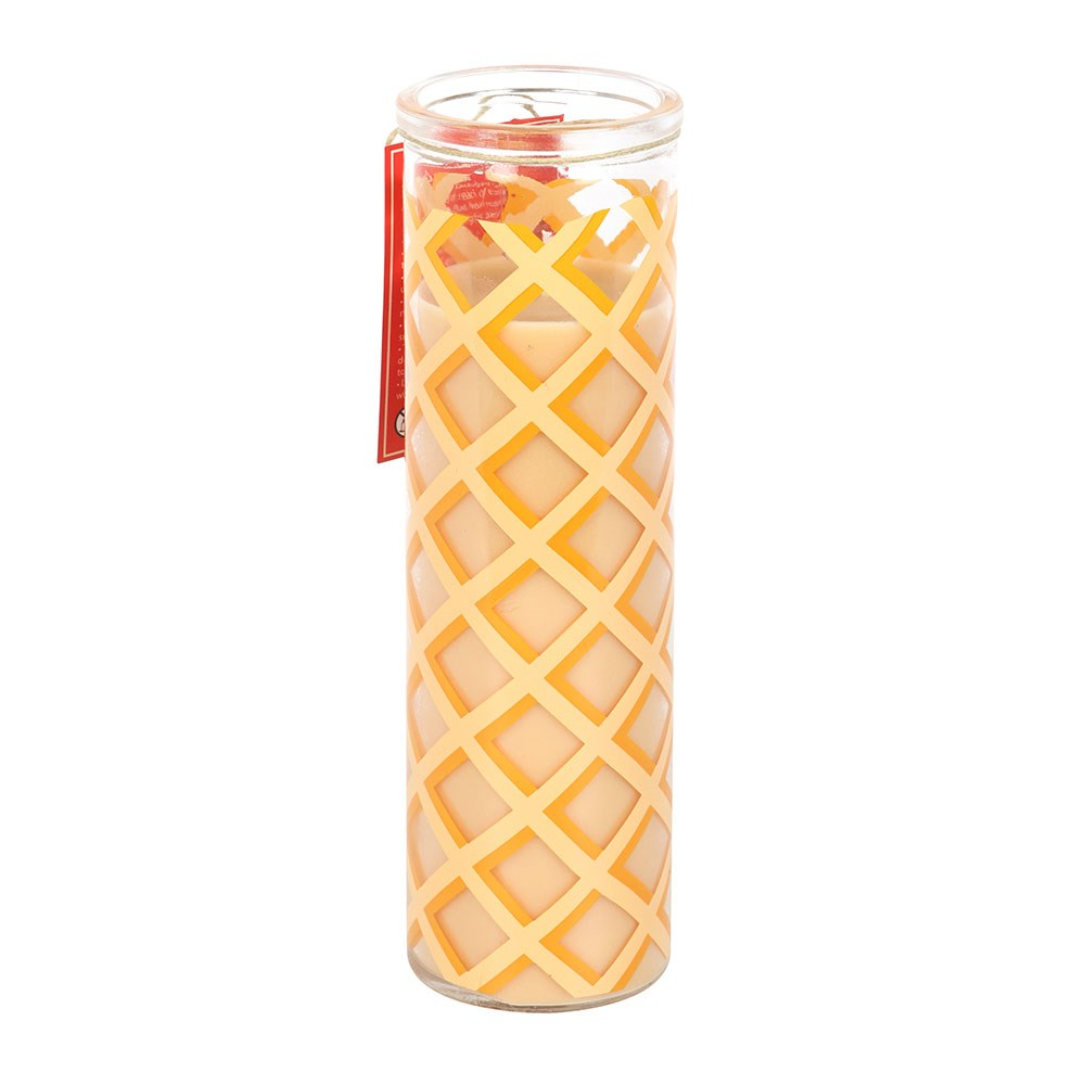 Lumânare Parfumată Premium Tip Pilon cu Aromă de Vafe cu Caramel, Timp Ardere 55h