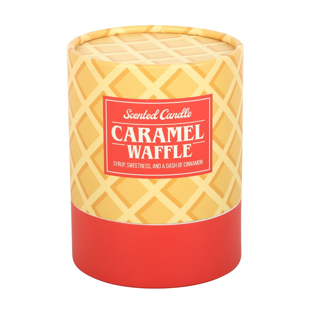 Lumânare Parfumată Premium cu Aromă de Vafe cu Caramel și Scorțișoară, Timp Ardere 40h