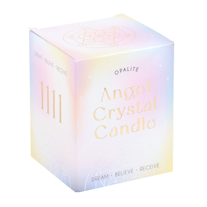 Lumânare Parfumată Ingerilor 1111 cu Cristale Opalit, Lavandă și Patchouli