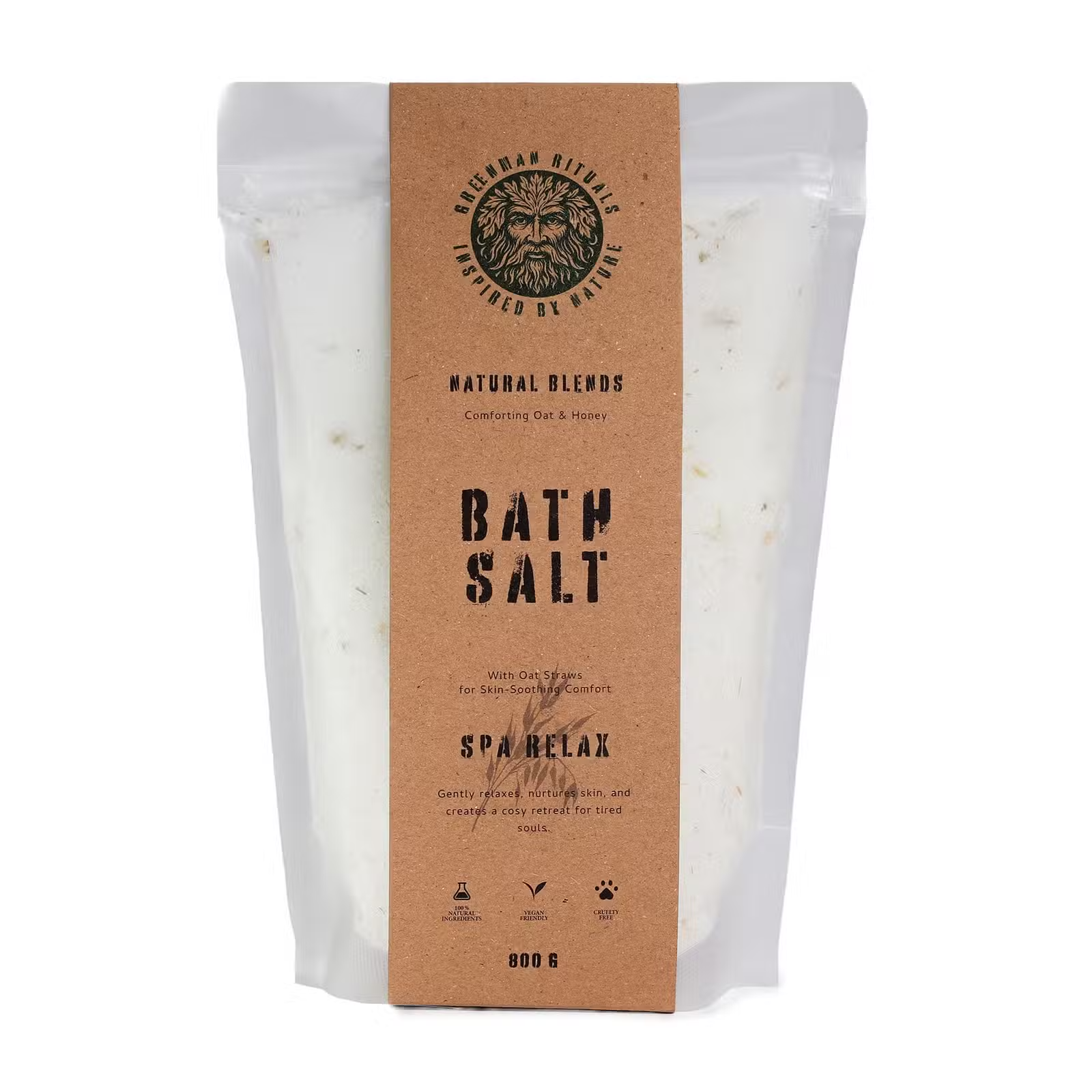 Sare de Baie Epsom cu Ovăz și Miere Greenman Rituals - Spa Relax Blend, 800g