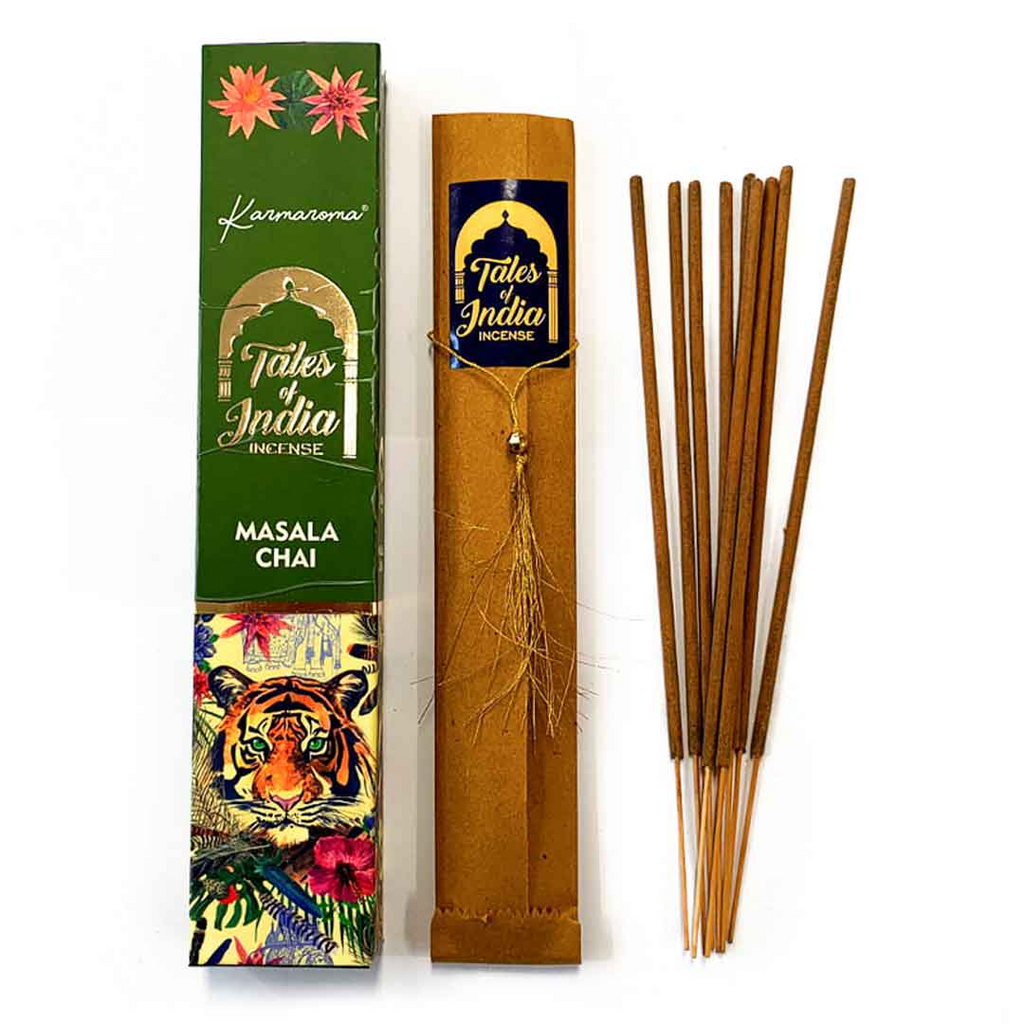 Bețișoare Parfumate Indiene Tales of India Masala Chai, Rulate Manual, Note Condimentate și Lemn de Santal