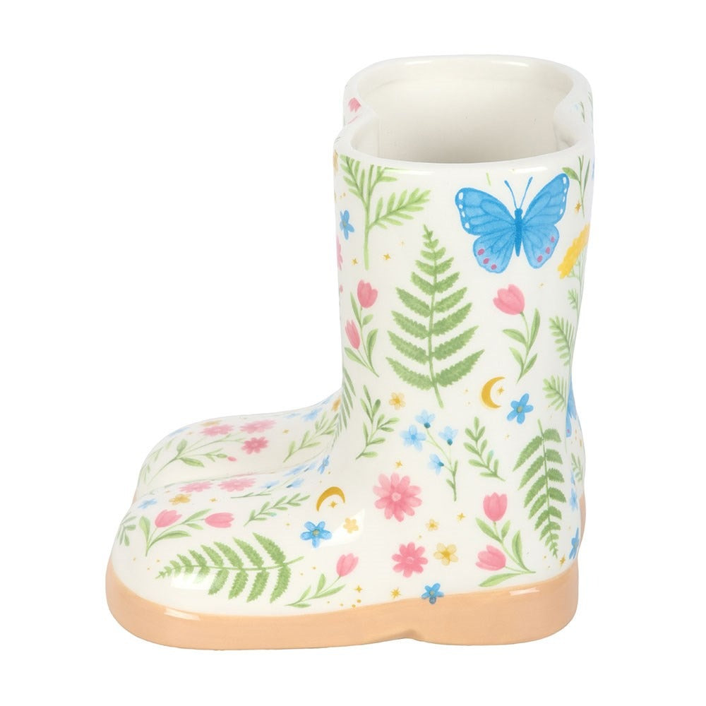 Ghiveci ceramic în formă de cizmă – Imprimeu floral Luna Bloom